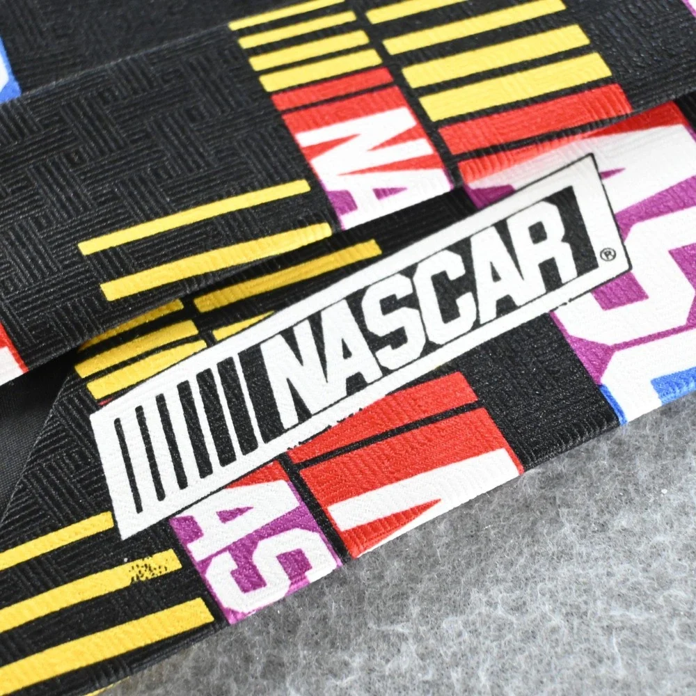 Ralph Marlin Mens NASCAR Logo Repeat Necktie One Size Black Multicolor